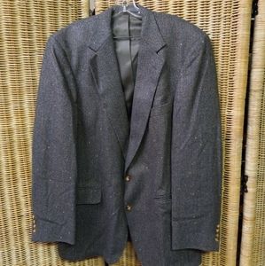 CHRISTIAN Brothers Sports Jacket Blazer Gray Speckled Wool Herringbone Tweed 46L